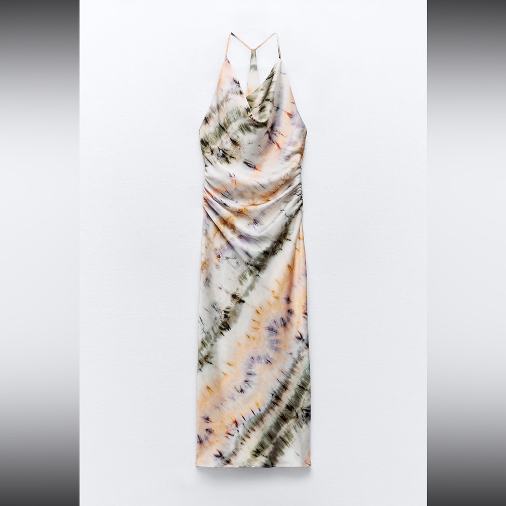 ZARA tie dye print midi dress